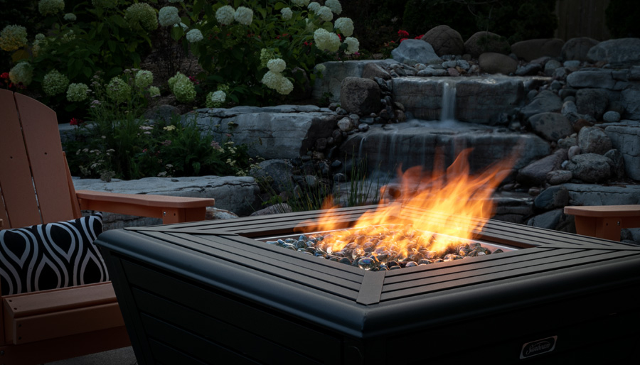 Natural stone pondless water feature installation